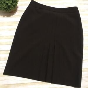 Loft Chocolate Brown Pleated‎ Classic Business Office Pencil Skirt Size 4